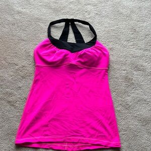 lululemon athletica Pink and Black Tank Top